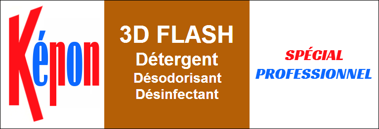 KEPON PROFESSIONNEL 3D FLASH, Détergent, Désodorisant, Désinfectant