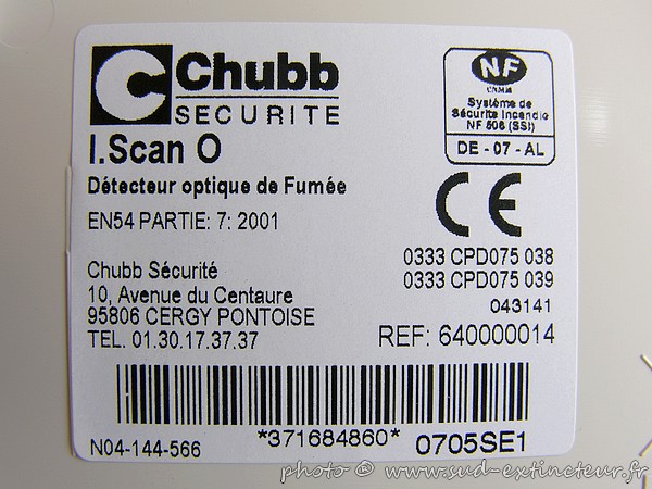 CHUBB I Scan O détecteur optique de fumée adressable
